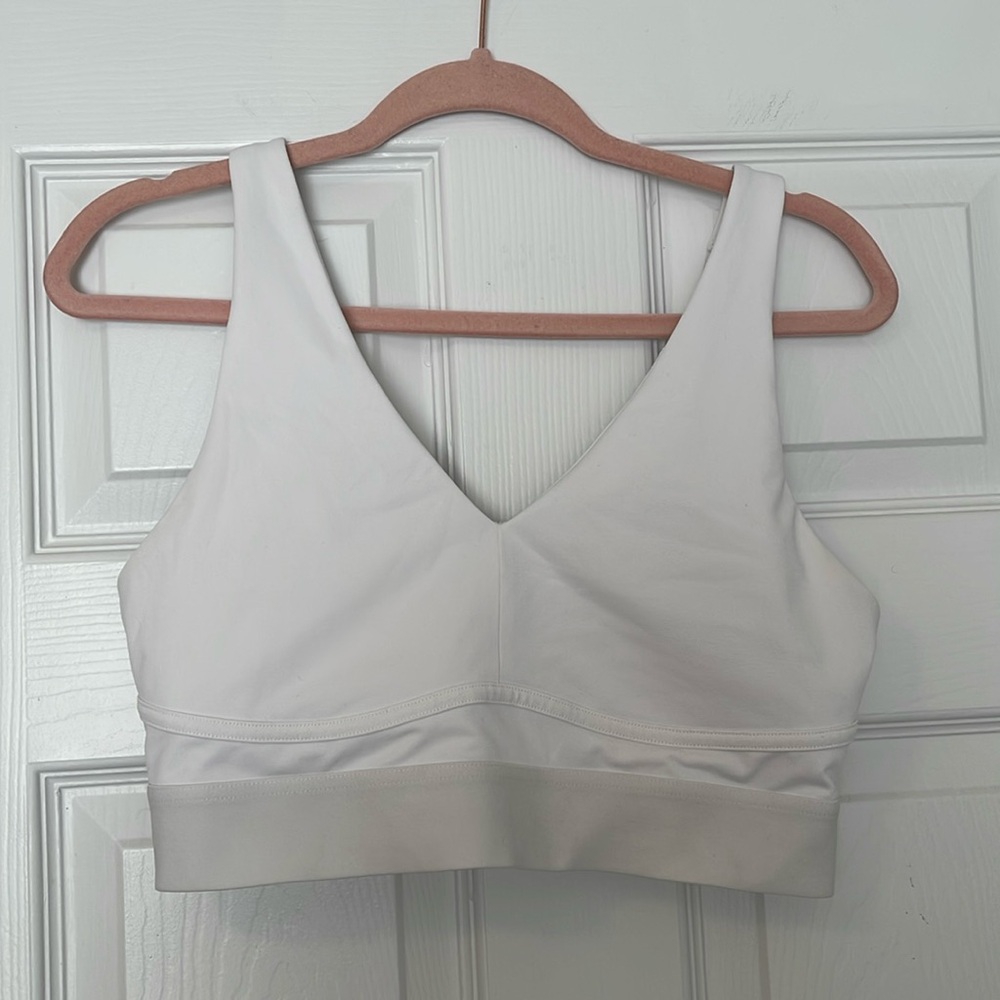 Fabletics white sports bra